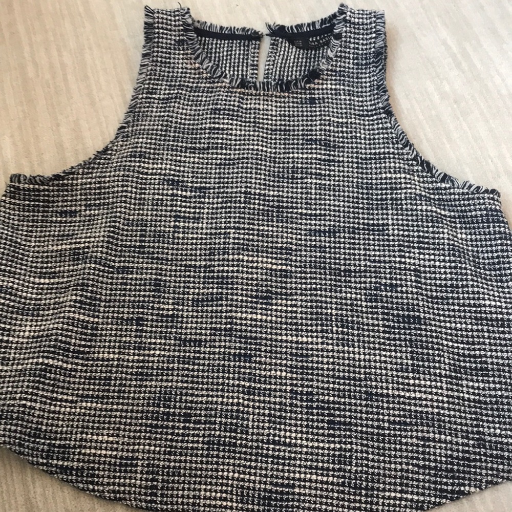 Navy and white checkered tank